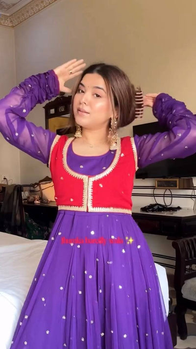 Elegant Embellished Anarkali Suit Set with Dupatta – 2 Color Options