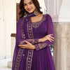 Purple & Wine Anarkali Suit Set with Embroidered Dupatta (2 Colors Available)