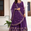 Purple & Wine Anarkali Suit Set with Embroidered Dupatta (2 Colors Available)