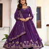 Purple & Wine Anarkali Suit Set with Embroidered Dupatta (2 Colors Available)