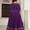 Purple & Wine Anarkali Suit Set with Embroidered Dupatta (2 Colors Available)