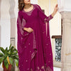 Purple & Wine Anarkali Suit Set with Embroidered Dupatta (2 Colors Available)