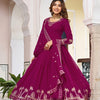 Purple & Wine Anarkali Suit Set with Embroidered Dupatta (2 Colors Available)