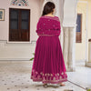 Purple & Wine Anarkali Suit Set with Embroidered Dupatta (2 Colors Available)