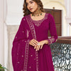 Purple & Wine Anarkali Suit Set with Embroidered Dupatta (2 Colors Available)