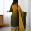 Embroidered Straight Kurta Suit Set with Dupatta – Olive Yellow & Teal Blue (2 Colors)