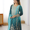 Embroidered Straight Kurta Suit Set with Dupatta – Olive Yellow & Teal Blue (2 Colors)
