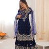 Heavy Velvet Embroidered Lehenga Suit Set with Dupatta – 4 Color Options