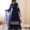 Heavy Velvet Embroidered Lehenga Suit Set with Dupatta – 4 Color Options