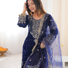 Heavy Velvet Embroidered Lehenga Suit Set with Dupatta – 4 Color Options