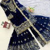 Heavy Velvet Embroidered Lehenga Suit Set with Dupatta – 4 Color Options