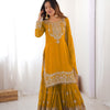 Designer Heavy Embroidered Kurta Sharara Suit Set with Dupatta | 10 Color Options