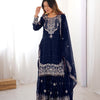 Designer Heavy Embroidered Kurta Sharara Suit Set with Dupatta | 10 Color Options