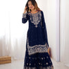 Designer Heavy Embroidered Kurta Sharara Suit Set with Dupatta | 10 Color Options