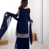 Designer Heavy Embroidered Kurta Sharara Suit Set with Dupatta | 10 Color Options