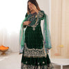 Heavy Velvet Embroidered Lehenga Suit Set with Dupatta – 4 Color Options