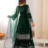 Heavy Velvet Embroidered Lehenga Suit Set with Dupatta – 4 Color Options