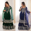 Heavy Velvet Embroidered Lehenga Suit Set with Dupatta – 4 Color Options