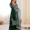 Heavy Velvet Embroidered Lehenga Suit Set with Dupatta – 4 Color Options
