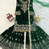 Heavy Velvet Embroidered Lehenga Suit Set with Dupatta – 4 Color Options