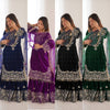 Heavy Velvet Embroidered Lehenga Suit Set with Dupatta – 4 Color Options