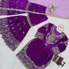 Heavy Velvet Embroidered Lehenga Suit Set with Dupatta – 4 Color Options