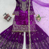 Heavy Velvet Embroidered Lehenga Suit Set with Dupatta – 4 Color Options