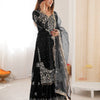 Heavy Velvet Embroidered Lehenga Suit Set with Dupatta – 4 Color Options