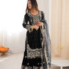 Heavy Velvet Embroidered Lehenga Suit Set with Dupatta – 4 Color Options