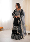 Heavy Velvet Embroidered Lehenga Suit Set with Dupatta – 4 Color Options
