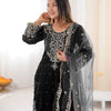 Heavy Velvet Embroidered Lehenga Suit Set with Dupatta – 4 Color Options
