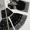 Heavy Velvet Embroidered Lehenga Suit Set with Dupatta – 4 Color Options