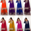 Designer Heavy Embroidered Kurta Sharara Suit Set with Dupatta | 10 Color Options