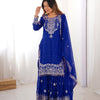 Designer Heavy Embroidered Kurta Sharara Suit Set with Dupatta | 10 Color Options