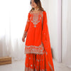 Designer Heavy Embroidered Kurta Sharara Suit Set with Dupatta | 10 Color Options