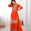 Designer Heavy Embroidered Kurta Sharara Suit Set with Dupatta | 10 Color Options