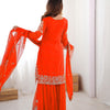 Designer Heavy Embroidered Kurta Sharara Suit Set with Dupatta | 10 Color Options