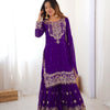 Designer Heavy Embroidered Kurta Sharara Suit Set with Dupatta | 10 Color Options