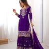 Designer Heavy Embroidered Kurta Sharara Suit Set with Dupatta | 10 Color Options