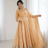 Embroidered Anarkali Suit Set with Dupatta & Bottom – 5 Color Options