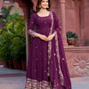 Elegant Georgette Anarkali Suit Set with Heavy Gota Lace Border & Dupatta – 4 Colors