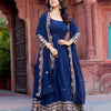 Elegant Georgette Anarkali Suit Set with Heavy Gota Lace Border & Dupatta – 4 Colors