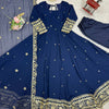 Elegant Georgette Anarkali Suit Set with Heavy Gota Lace Border & Dupatta – 4 Colors