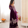 Heavy Velvet Embroidered Lehenga Suit Set with Dupatta – 4 Color Options