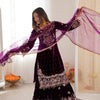 Heavy Velvet Embroidered Lehenga Suit Set with Dupatta – 4 Color Options