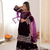 Heavy Velvet Embroidered Lehenga Suit Set with Dupatta – 4 Color Options