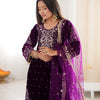 Heavy Velvet Embroidered Lehenga Suit Set with Dupatta – 4 Color Options