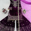 Heavy Velvet Embroidered Lehenga Suit Set with Dupatta – 4 Color Options