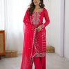 Premium Embroidered Kurti Set with Dupatta & Pant | Festive Wear | 2 Color Options