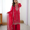 Premium Embroidered Kurti Set with Dupatta & Pant | Festive Wear | 2 Color Options